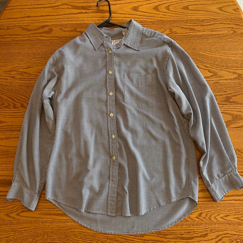 XL blue and white button down